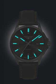 Preview: Bauhaus Aviation Herrenuhr Automatik mit 60h Gangreserve und Lederarmband